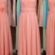 Peach Pink Bridesmaid Dress, Long Pink Convertible Chiffon Bridesmaid Dress,Wedding dress, Formal dress, Prom dress,