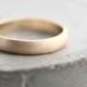 Gold Men's Wedding Band, Brushed Men's or Women's Unisex 4mm Low Dome Recycled Metal 10k Yellow Gold Ring - Made in Your Size