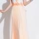 Ruched Open Back Tulle Straps Chiffon White Appliques Floor Length