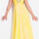 Sweetheart Cap Sleeves Crystals Blue Ruched Zipper Yellow Chiffon Floor Length