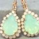 MInt Opal Earrings,Mint Crystal Earrings,Mint Drop Swarovski Earrings,Mint Bridesmaids Earrings,Opal Mint Bridal Earrings,Gift For Woman