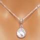 Crystal Teardrop Wedding Necklace, Rhinestone Bridal Necklace, Bridesmaids Pendant, Cubic Zirconia Wedding Pendant