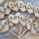 Cupcake Toppers Personalized Wood Hearts with Carved Initials & Date SET of 12 Rustic Wedding Engagement Anniversary Bridal Shower 1 Dozen
