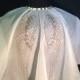 Angel wing ivory Bridal Voile Capelet Cape fairy wings