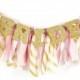 Pink and Gold Bridal Shower Decor - Bride Chair Banner for Wedding Shower - Pink, Gold and White - Garland - Bunting