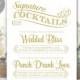 Cocktails Sign Gold Printable Wedding Party Customized with Your Signature Drinks (#COC2G)