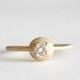 14k gold diamond engagement ring, eco friendly, diamond ring, milgrain texture