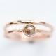 Rose cut diamond ring, engagement ring, coloured diamond, rustic, alternative, modern, organic, red, rust, peach, april birthstone