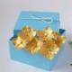 Gold Hydrangea Hair Pins (set of 6 ) - Wedding hair accessories, Bridal hair flowers, Bride flower pin, Hair pins bride - NOT FRAGILE!
