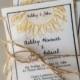 Rustic Sunflower Wedding invitations  with burlap black and white wedding invitation, -50