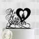 Wedding Cake Topper,Mr And Mrs Cake Topper With Last Name,Monogram Heart Cake Topper,Wedding Party Decorations,Unique Wedding Cake Topper