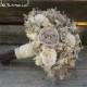 Bridesmaid Bouquet Rustic Woodland Twig and Sola Flower with Champagne Accents Made to Order