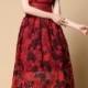 Elegant Red Lace Vintage 1950s Party Dress