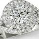 Forever One Moissanite & Diamond Swirl Engagement Ring - Moissanite vs Diamond - 14k White Gold - Anniversary Wedding Rings - Sapphire, Ruby, Emerald, Topaz, Any Gemstone