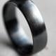 Mens Band, Brushed 6mm Men's or Women's Unisex Oxidized Argentium Sterling Silver Wide Ring Recycled Metal  -  Made In Your Size