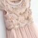 Blush Pink Beaded Chiffon Beaded Long Length Dress