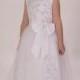 Elegant White Lace Bodice Girls Floor length Gown