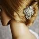 STEPHANIE, Swarovski Pearl and Rhinestone Bridal Hair Comb, Crystal Bow Wedding Hair Comb, Vintage Style Bridal Wedding Hair Accessories