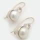 Small silver Pearl earrings, silver drop earrings, short dangle earrings, minimalist earring, Unique gift for woman, silver drop earrings