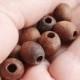 13 mm Wooden textured beads 25 pcs with big hole - 5 mm - natural, ECO-FRIENDLY beads - welded in olive oil