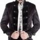 Black Double-Breasted Short Gothic Jacket for Men