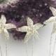 Silver Crystal Rhinestone Starfish Hair Pins Set of 3 Beach Wedding Hair Accessories