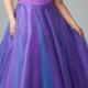 Beading Satin Purple One Shoulder Lace Up Tulle Sleeveless Ruched Floor Length Ball Gown