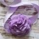 Purple Bridal Sash Belt, Wedding Flower Belt, Dress,Lilac, Lavender Flower Girl, Bridesmaid, Belt and Sashes, Tieback headband