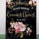 Printable Wedding Welcome sign Welcome to our wedding Custom Wedding Sign Chalkboard rustic floral wedding sign Welcome Poster idw19