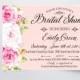 Romantic Bridal Shower Invitation Pink Printable Peony Bridal Brunch Horizontal Digital Invitation Modern Bridal Shower Invite idb21
