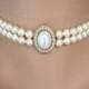 Pearl Choker, Great Gatsby, Pearl Necklace, 2 Strand Pearls, Cream Pearls, Vintage Wedding, Bridal Choker, Art Deco, Edwardian Style