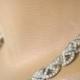 Rhinestone Choker, Vintage MONET Necklace, Bridal Jewelry, Great Gatsby, Wedding Necklace, Art Deco, Edwardian Style, Diamante Necklace