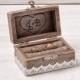 Ring Bearer Box Rustic Engagement Ring Box with Engraved Heart Personalization Choice Will You Marry Me Proposal Box / D3