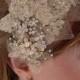 Vintage Inspired, Champagne Lace, Crystal, Shabby Chic,  Retro, OOAK Headpiece, Gold Bridal Crown-Charlie Girl-Custom Order