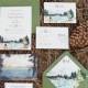 Rustic and Woodland Watercolor Wedding Invitation: Lake Tahoe