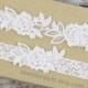 Wedding Garter Set, Ivory  Embroidery Flower Lace Wedding Garter Set, Ivory Garter Set, Toss Garter  / GT-34A