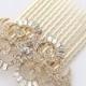 Gold Bridal Comb Art Deco Hair Comb Vintage Old Hollywood Gatsby Wedding Hairpiece Rhinestone Gold Hair Combs Bridal Hair Jewelry