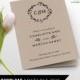 Wedding Program Instant Download, Rustic Kraft Wedding Printable, DIY Ceremony Program Template, Digital Download, Editable PDF Template