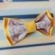 Bow tie for groom Embroidered yellow morning grey bowtie Lilac tie Yellow wedding Lila Krawatte Gelbe Hochzeit cravate Lilas mariage jaune