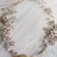 Gold or Silver Leaf Vine Wedding Headpiece. Boho Delicate Crystal Pearl Floral Bridal Wreath. Halo Headband. Rhinestone Hairpiece.  MARIE
