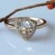 New Design!Trillion Triangle Cut 8mm Pink Morganite Engagement Ring Halo Diamond 14k Rose Gold Wedding Ring Promise Ring Pink Gemstone Ring
