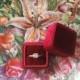 Free shipping! Deep Red Wine Marsala Velvet Ring Box Handmade Wedding Vintage  Engagement Gift Bride 