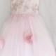 Devine Flower Girl Christening Special Occasion Lace Dress Blush Pink Ivory White  Customized your Color Floor Length