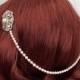 Hair chain headpiece - Great Gatsby headband - 1920s art deco style wedding headdress - Great Gatsby headdress - Bridal hair drape- Forehead