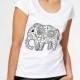 Tshirt little elephant zentangle design woman print top sweet zen spiritual yoga fitness girl animal black and white abstract summer africa