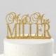 Wedding Cake Topper Mr & Mrs Personalized with Last Name, Acrylic Cake Topper [CT32]]