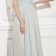 Ankle Length Open Back Halter Blue Sleeveless Chiffon Ruched A-line