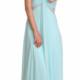 Crystals Ruched Floor Length Blue Sweetheart Chiffon Sleeveless