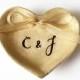 Ring bearer pillow alternative - Custom ring holder - Wedding ring holder - Clay heart wedding ring holder - Anniversary gift