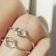 Adjustable silver Love Me Knot ring//Promise ring